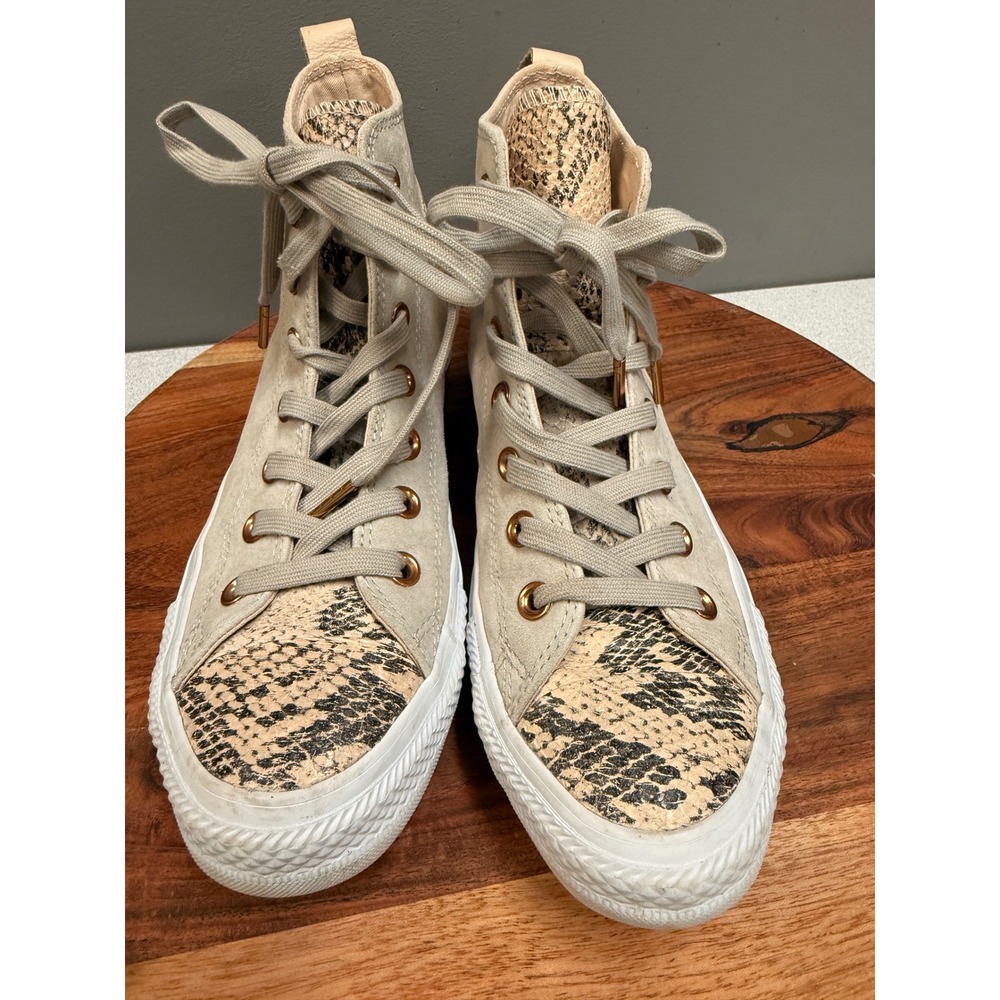 Converse Chuck Taylor All Star Hi Top Papyrus Ivory Snake sneakers 7.5‎